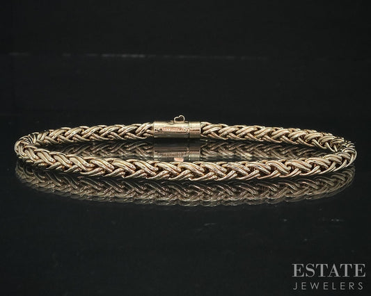14k Yellow Gold Tiffany & Co. Russian Braided Woven Bracelet 10.5g 7.5"L i18801