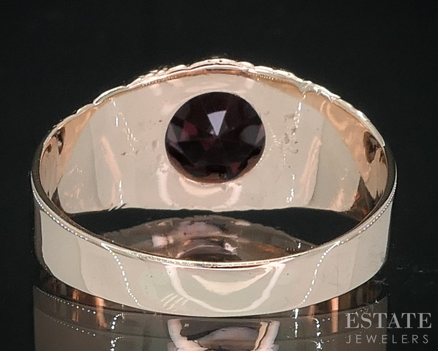 Antique Victorian 9k Yellow Gold Natural Pink Spinel Belcher Ring 4.2g i18831