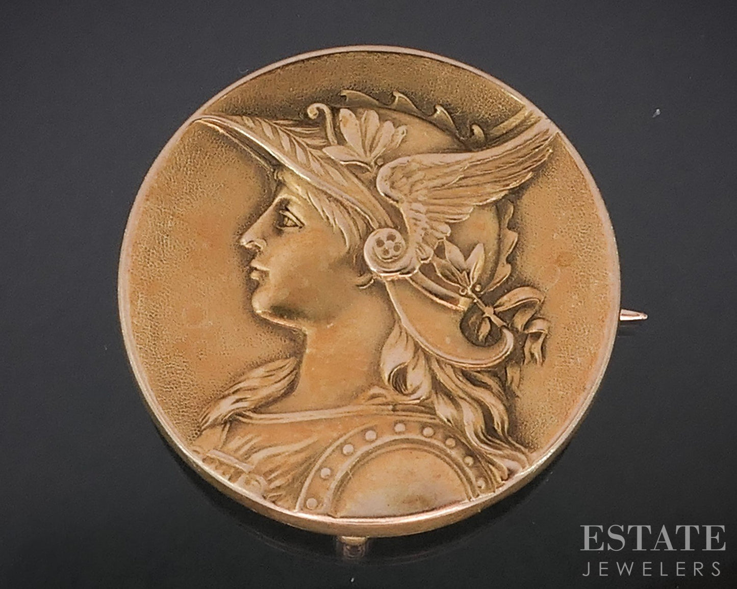 Antique Art Nouveau 14k Yellow Gold Hermes Greek Watch Pin 4.7g i18829