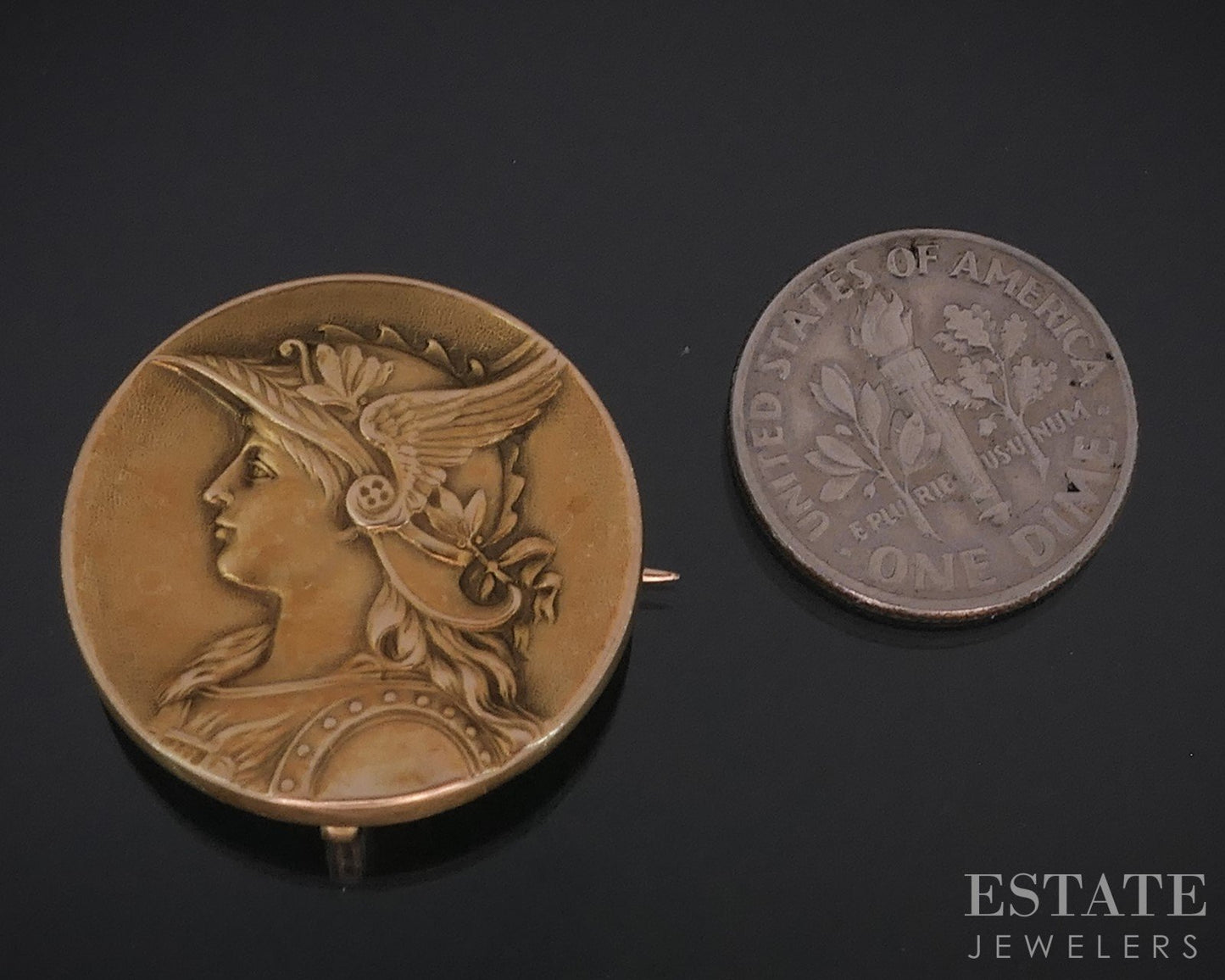 Antique Art Nouveau 14k Yellow Gold Hermes Greek Watch Pin 4.7g i18829