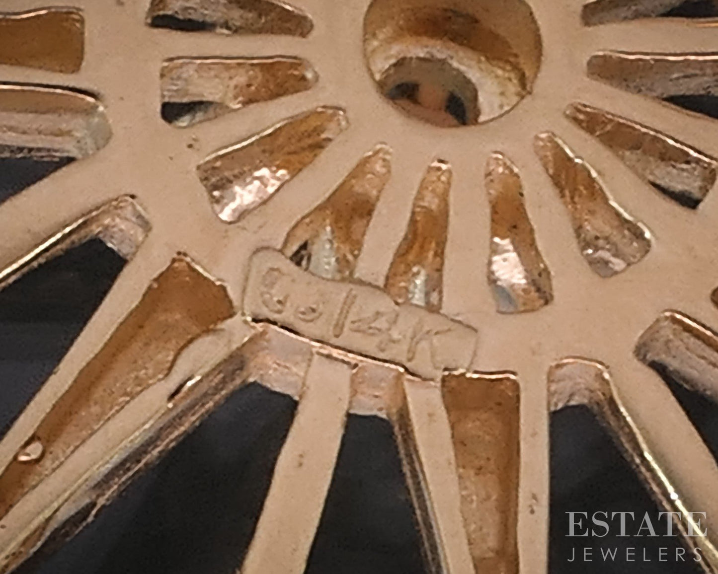 Vintage 14k Yellow Gold Natural Opal Starburst Pin Pendant 9.8g i18846