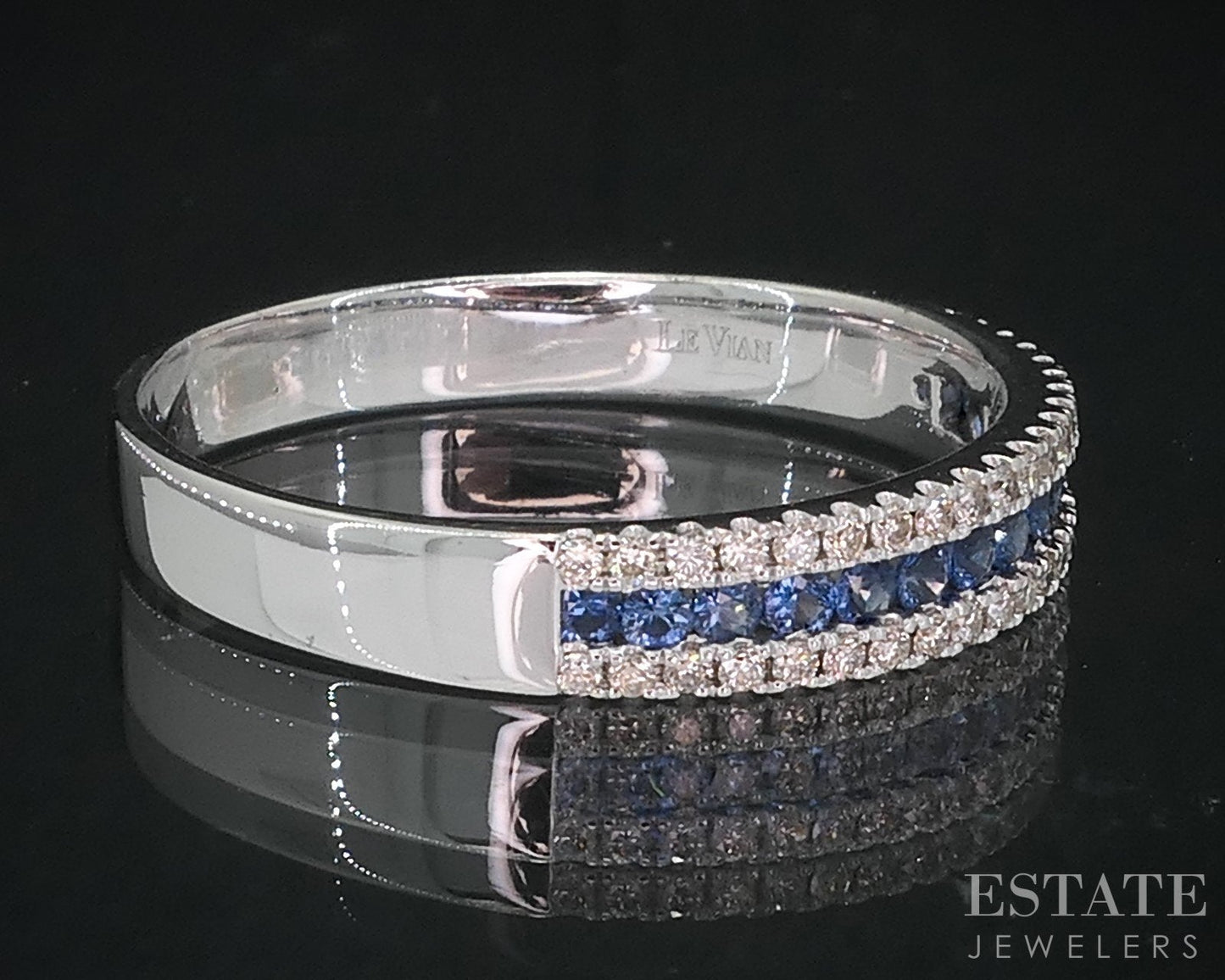 14k Vanilla Gold LeVian Natural Tanzanite & Diamond Ladies Band Ring 4g i18836