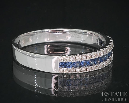 14k Vanilla Gold LeVian Natural Tanzanite & Diamond Ladies Band Ring 4g i18836