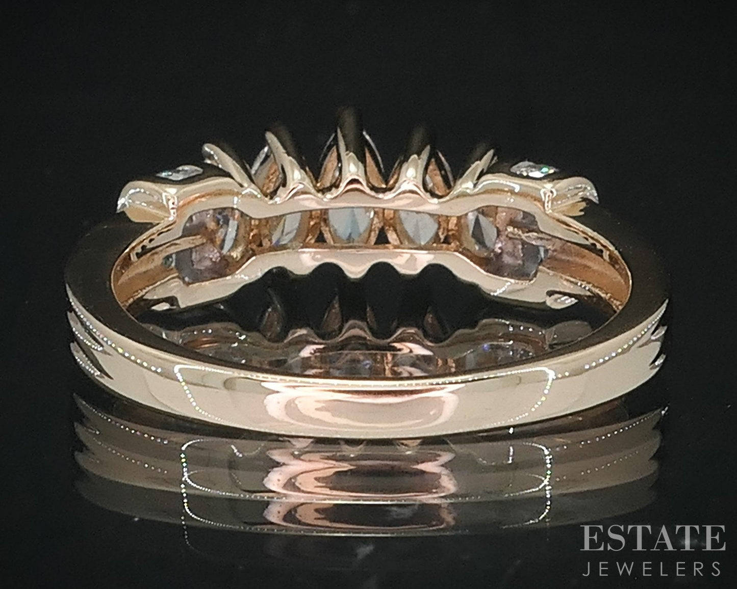 14k Yellow Gold Marquise Natural .61ctw Diamond Ladies Band Ring 4.4g i18834