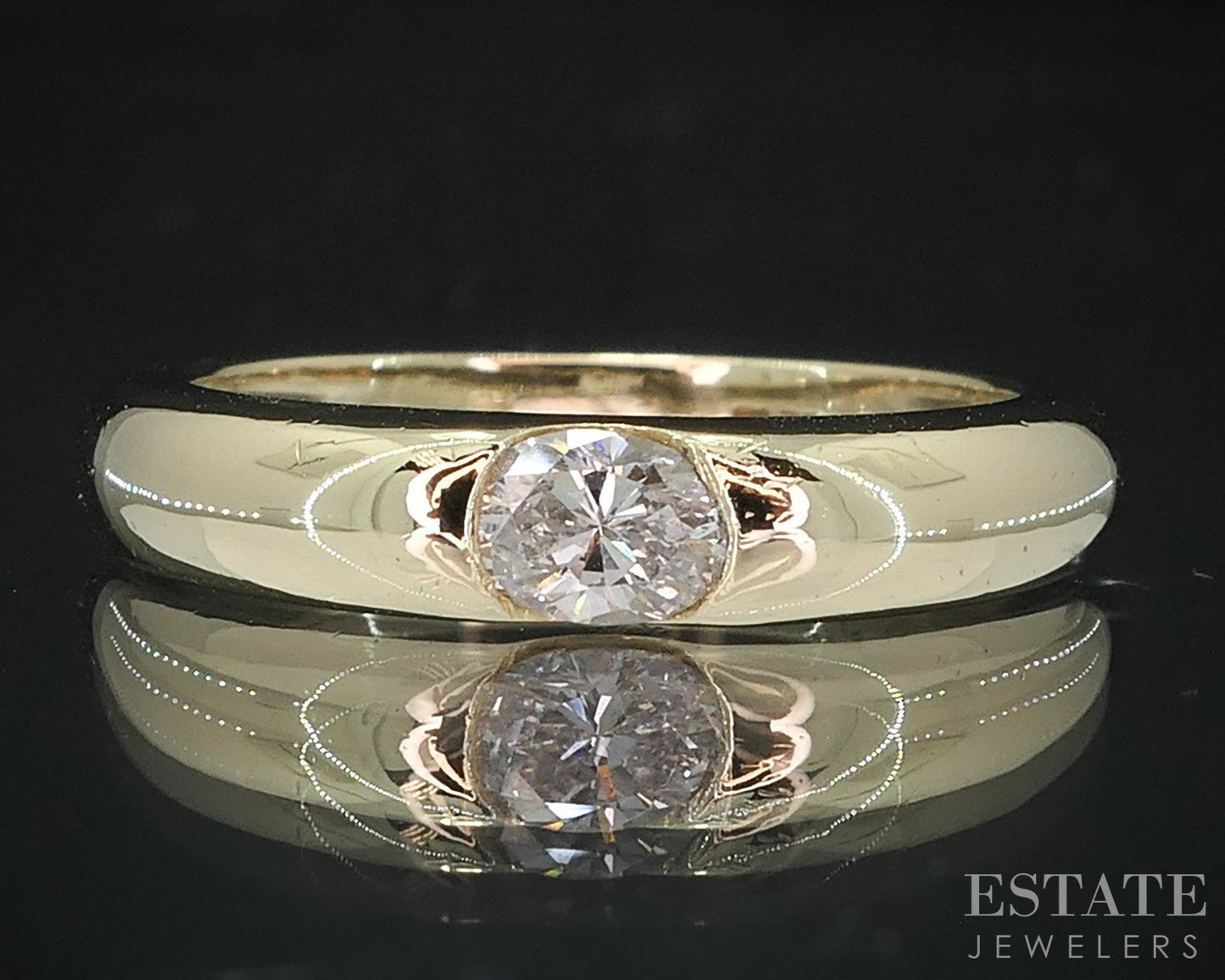 18k Yellow Gold Honora Natural .23ct Diamond Solitaire Band Ring 4.2g i18845