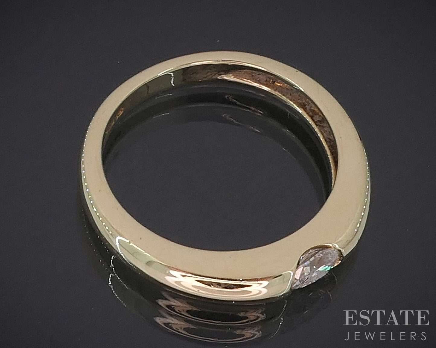 18k Yellow Gold Honora Natural .23ct Diamond Solitaire Band Ring 4.2g i18845