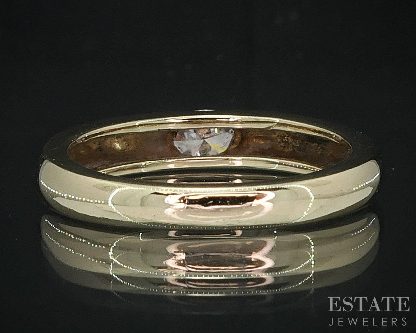 18k Yellow Gold Honora Natural .23ct Diamond Solitaire Band Ring 4.2g i18845