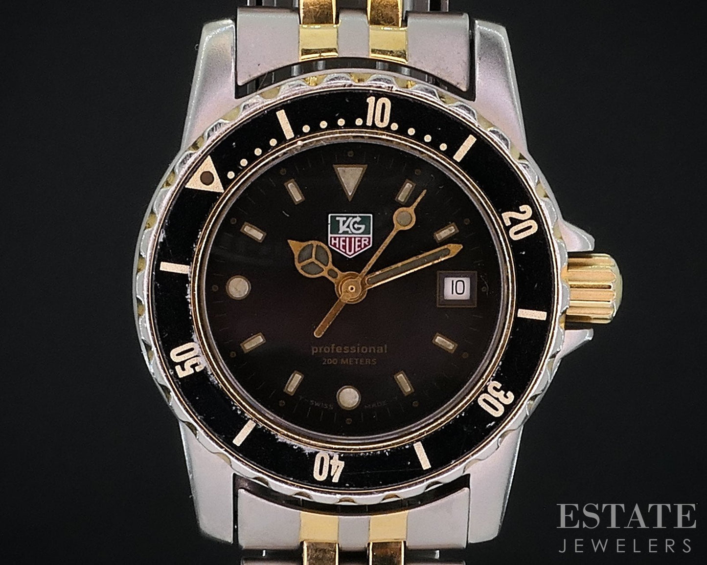 Vintage Tag Heuer Professional Two Tone WD1420 Bracelet Ladies Watch i18611