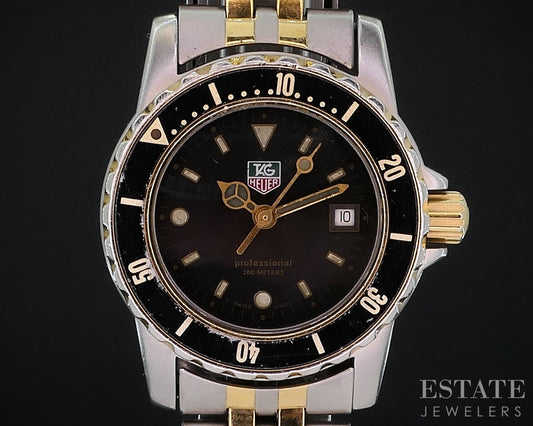 Vintage Tag Heuer Professional Two Tone WD1420 Bracelet Ladies Watch i18611
