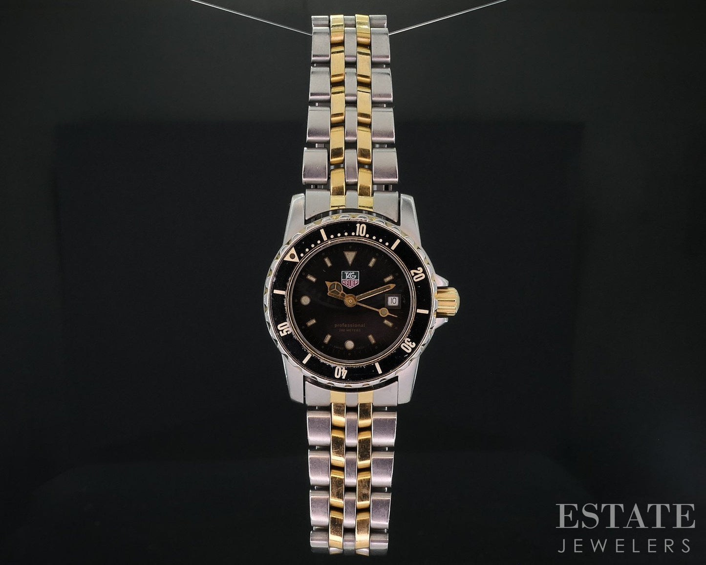 Vintage Tag Heuer Professional Two Tone WD1420 Bracelet Ladies Watch i18611