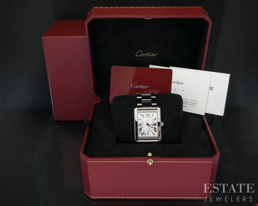 Cartier Tank Solo XL W5200028 Automatic Stainless Bracelet Mens Watch i18612