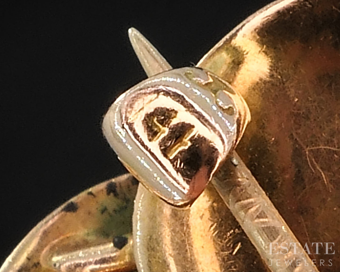 Antique 14k Yellow Gold Enameled Pansy Akoya Pearl Pin Pendant 8.9g i18929