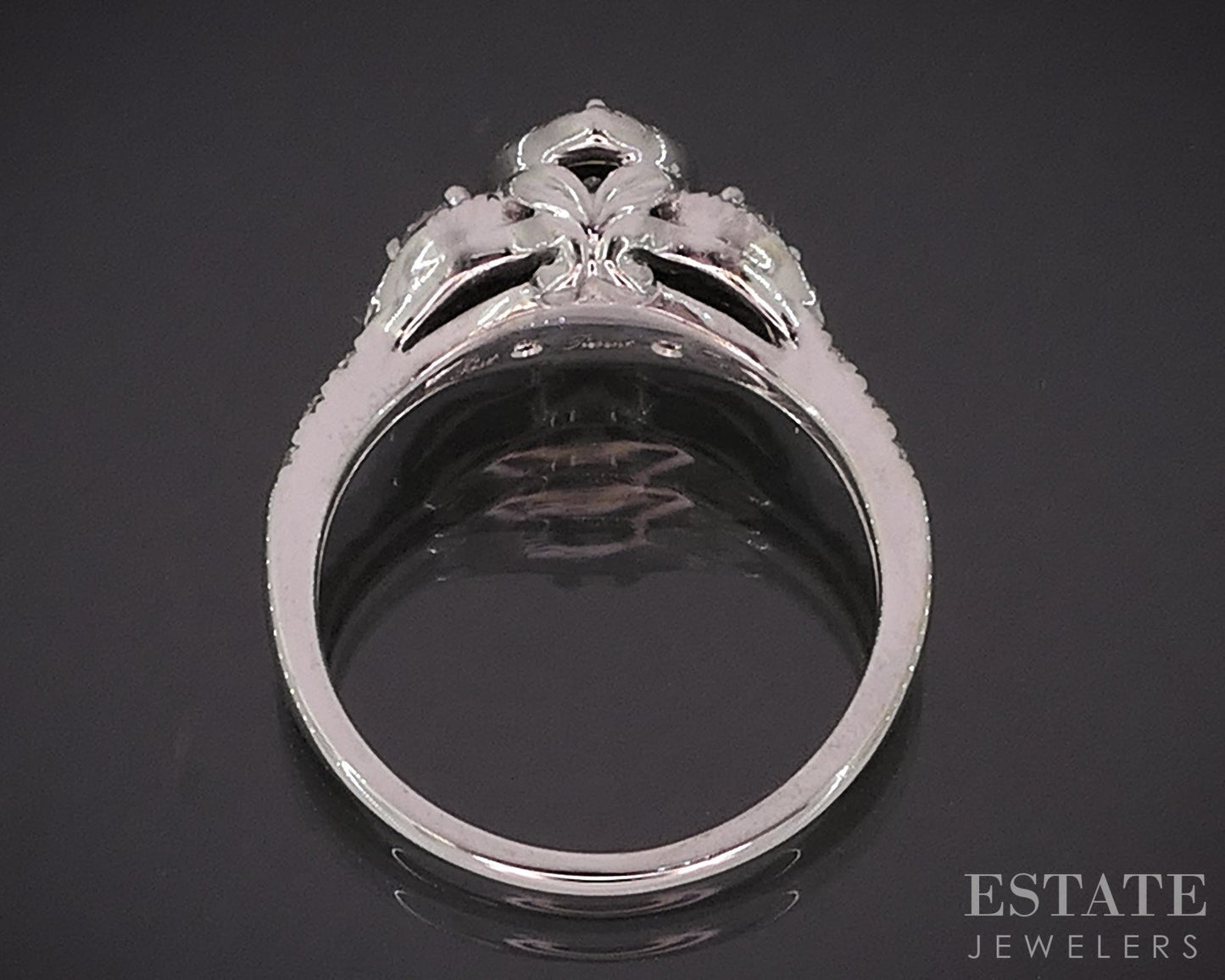 14k White Gold Marquise Natural .38ctw Diamond Halo Engagement Ring 3.7g i18932
