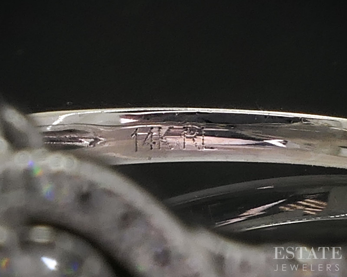 14k White Gold Marquise Natural .38ctw Diamond Halo Engagement Ring 3.7g i18932