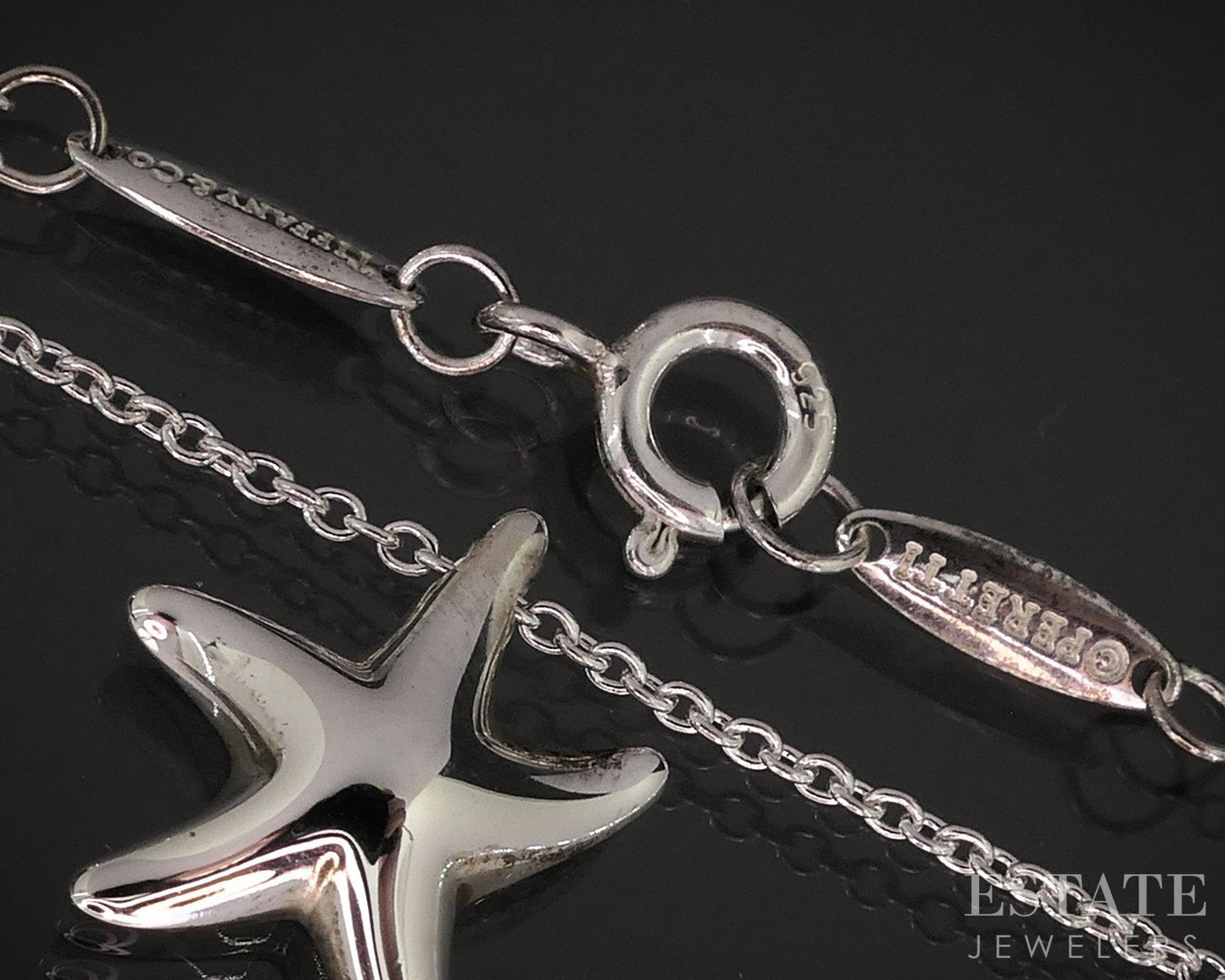 Sterling Silver Tiffany & Co. Elsa Peretti Starfish Necklace 2.7g 16"L i18935