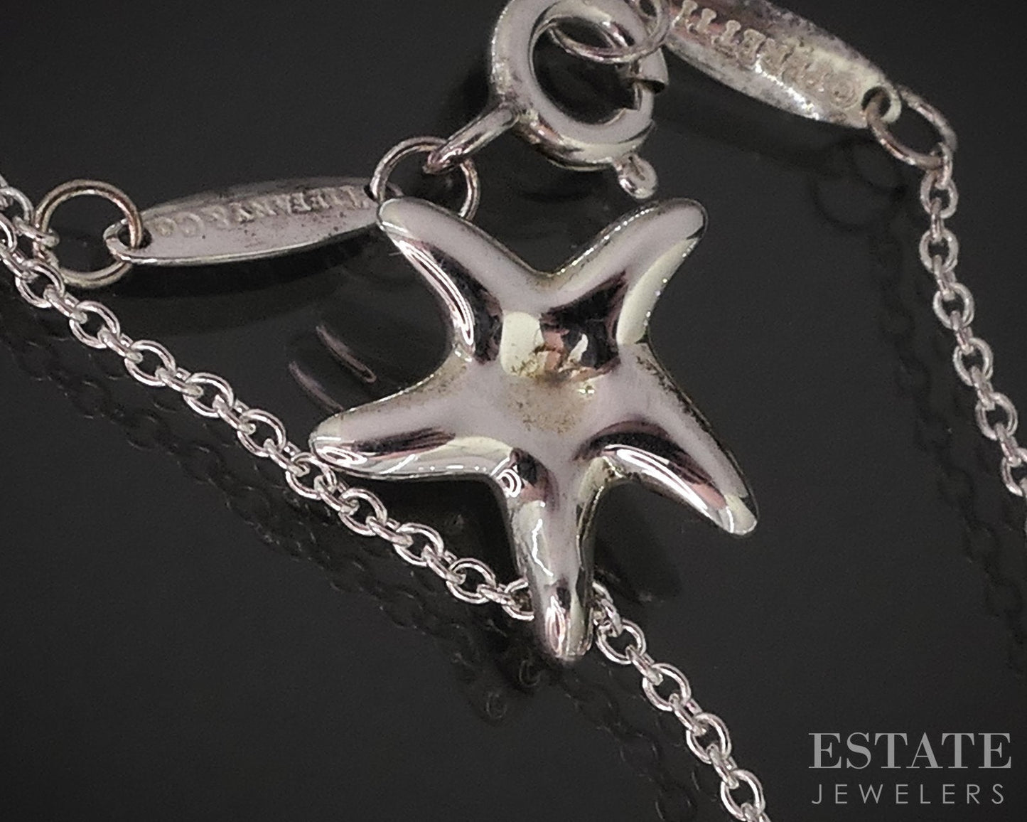 Sterling Silver Tiffany & Co. Elsa Peretti Starfish Necklace 2.7g 16"L i18935