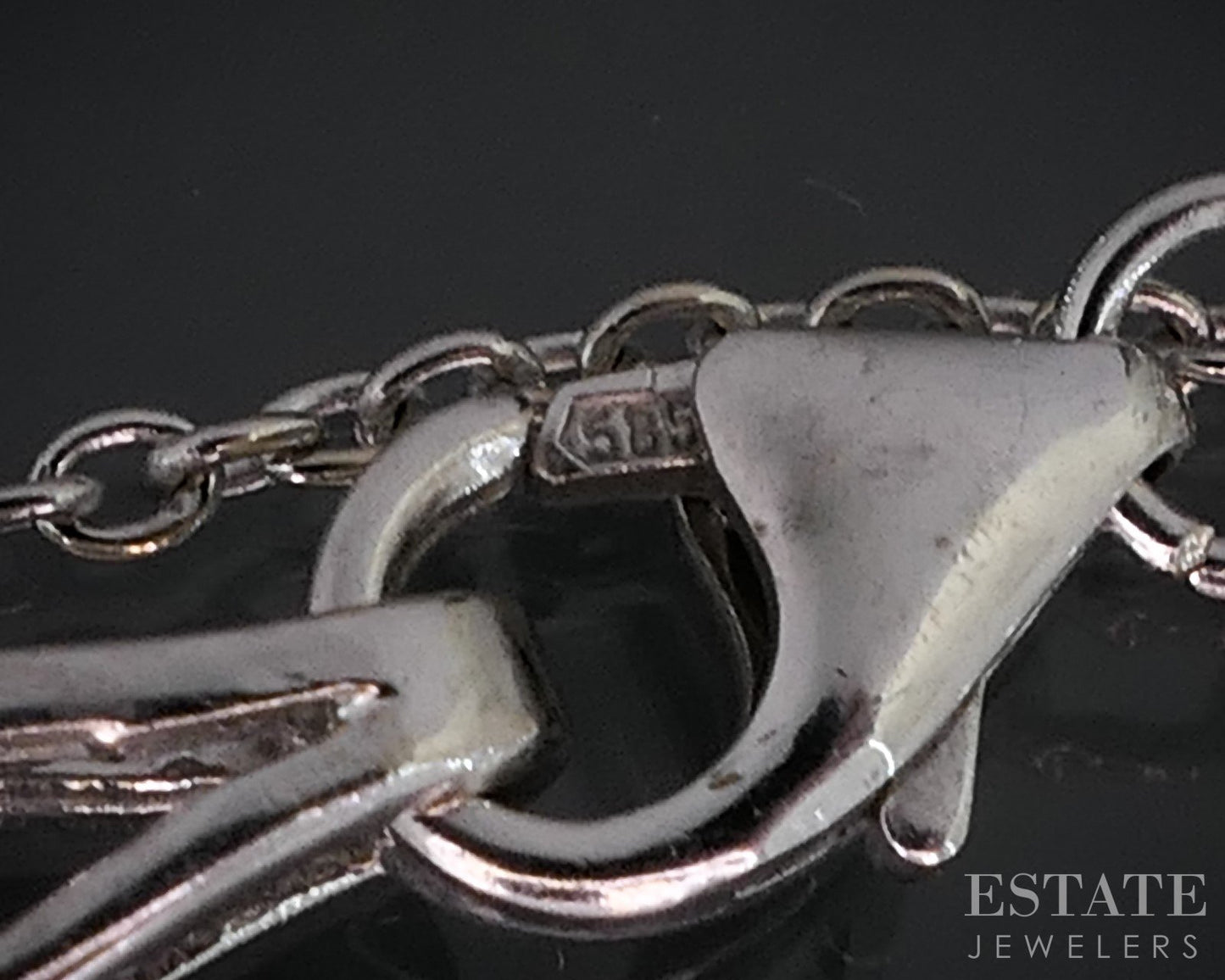 Vintage 14k White Gold Natural 1.40ctw Diamond Drop Necklace 7.7g 15"L i18958