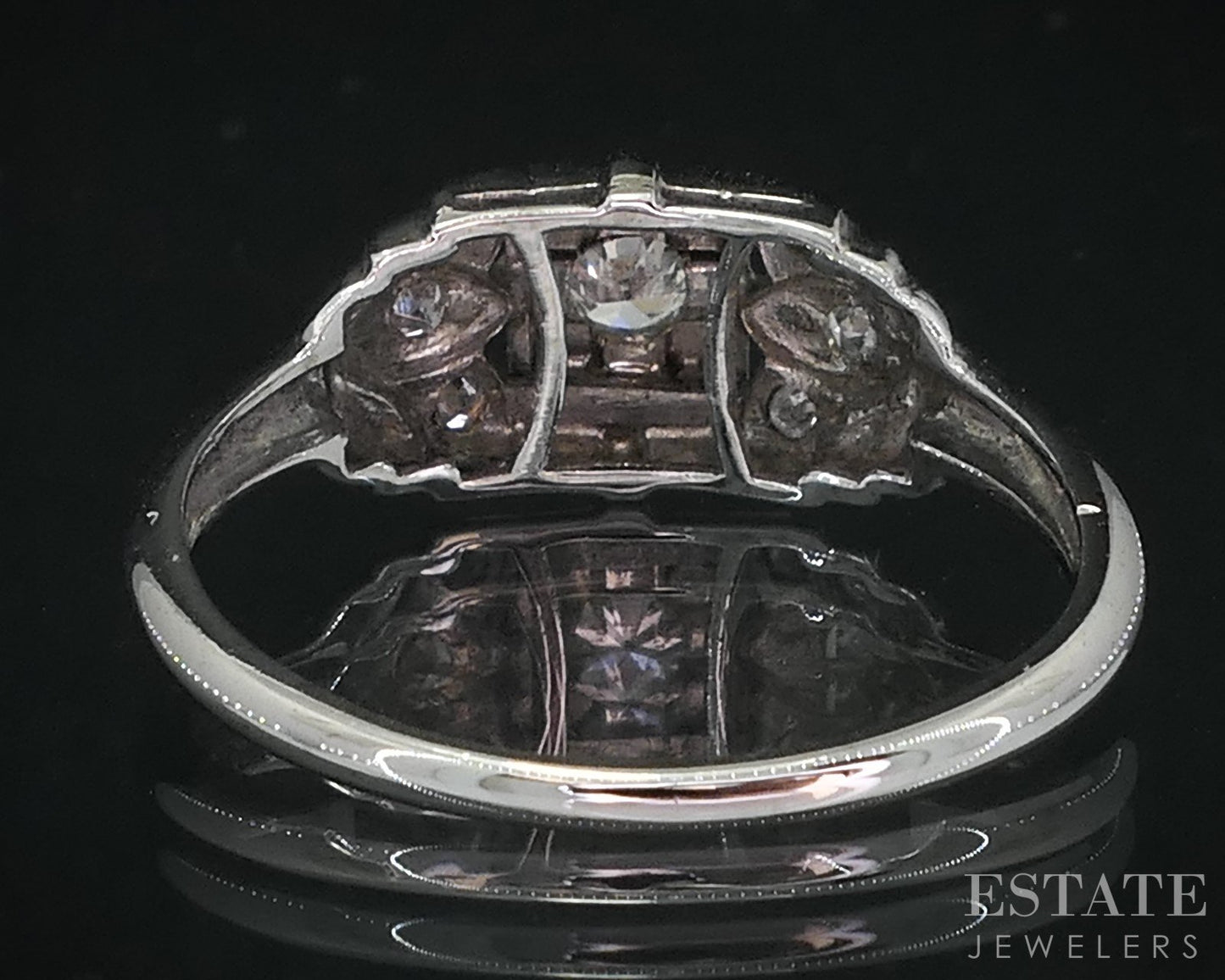 Vintage 18k White Gold Round Natural .19ctw Diamond Engagement Ring 2.3g i18963