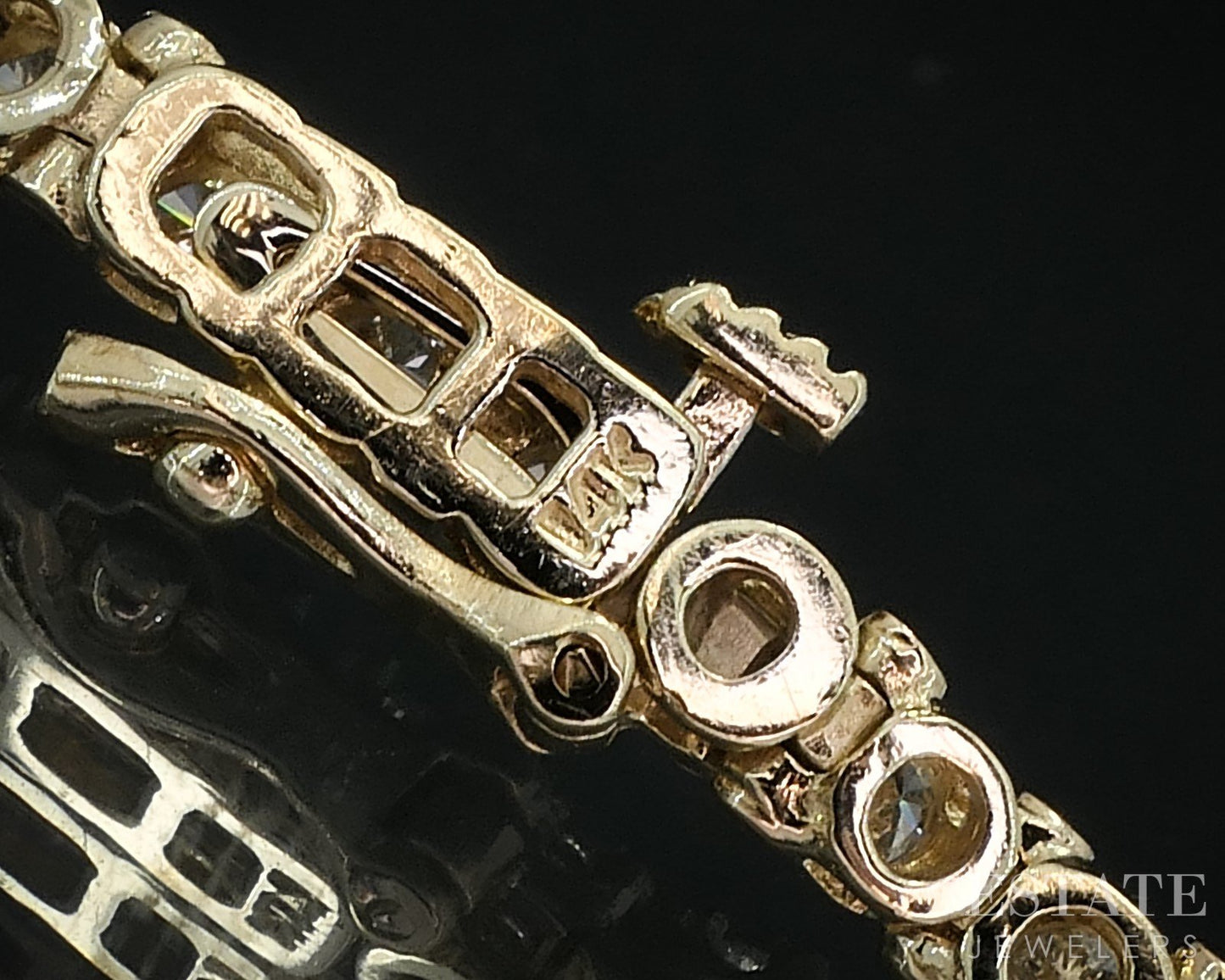 14k Yellow Gold Round Natural 1.50ctw Diamond Tennis Bracelet 10.6g 7"L i18950