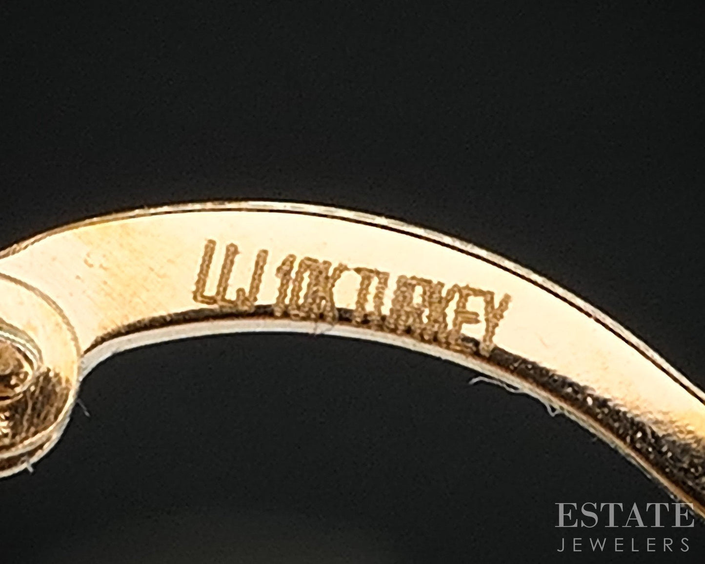 10k Yellow Gold Diamond Cut Brushed Fancy Hoop Ladies Earrings 1.7g i18760