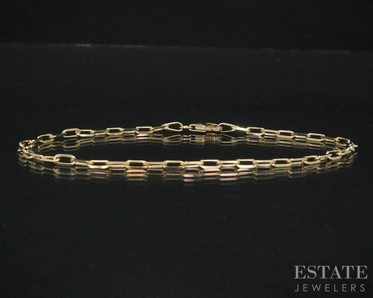 14k Yellow Gold 2.2mm Paperclip Chain Link Ladies Bracelet 1.7g 7"L i18779