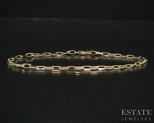 14k Yellow Gold 2.2mm Paperclip Chain Link Ladies Bracelet 1.7g 7"L p78618