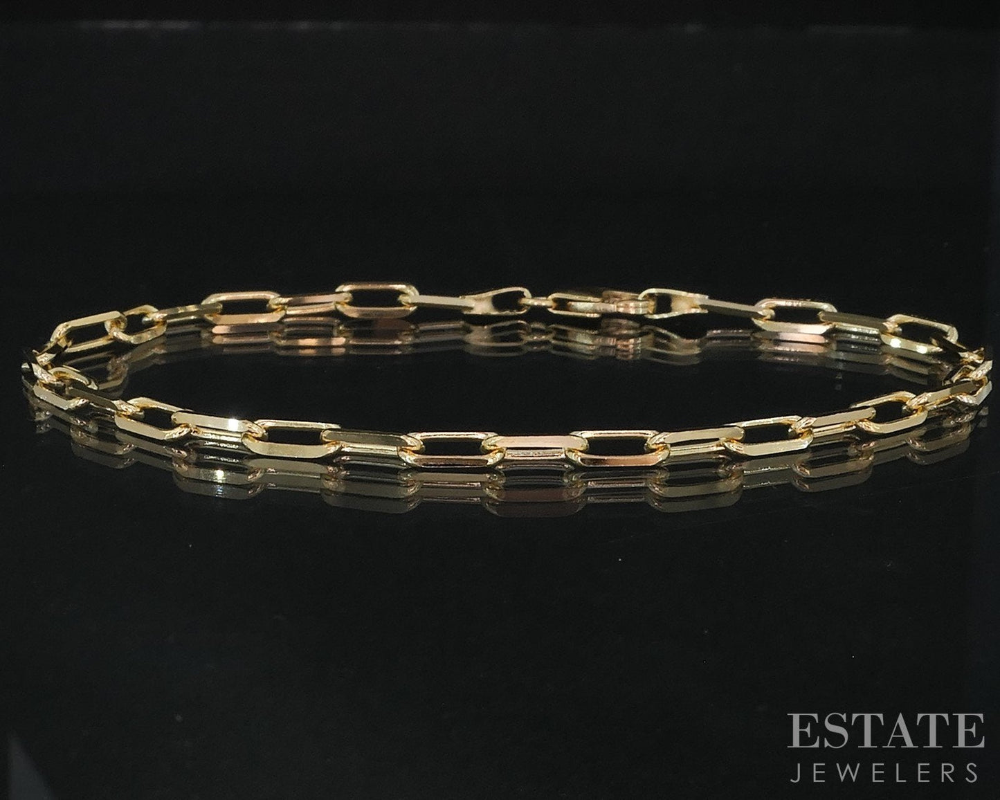 14k Yellow Gold 3.5mm Paperclip Chain Link Ladies Bracelet 4.9g 8"L i18778