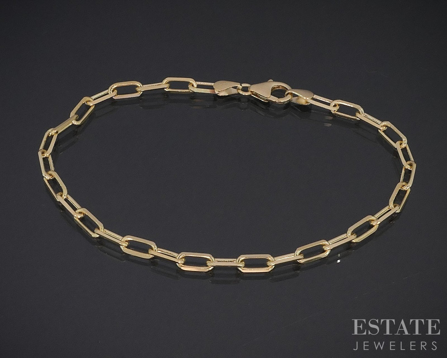 14k Yellow Gold 3.5mm Paperclip Chain Link Ladies Bracelet 4.9g 8"L i18778