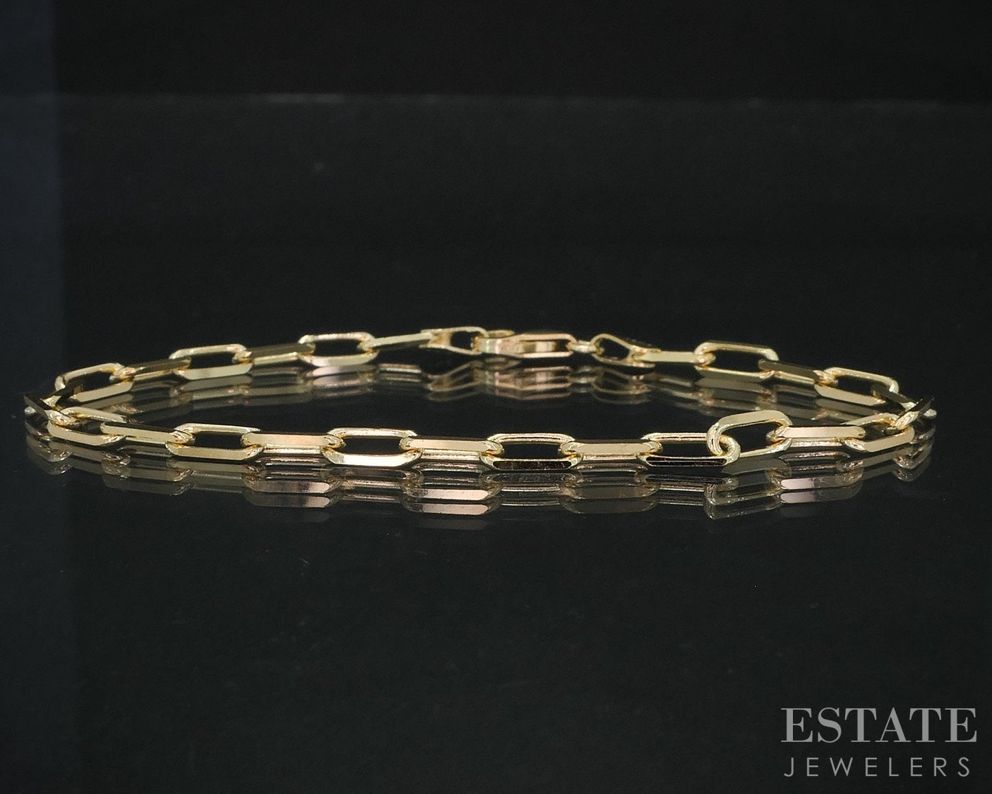 14k Yellow Gold 3.5mm Paperclip Chain Link Ladies Bracelet 4.4g 7"L i18757