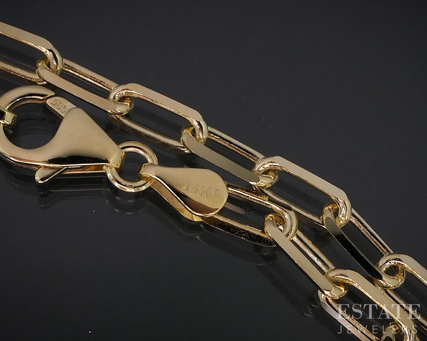 14k Yellow Gold 3.5mm Paperclip Chain Link Ladies Bracelet 4.4g 7"L p78564