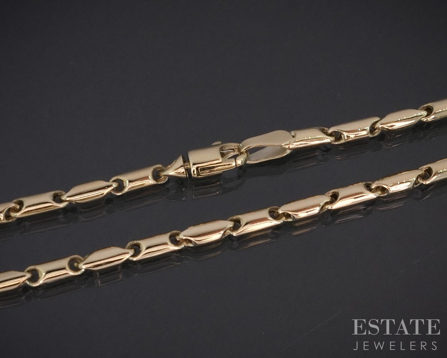 10k Yellow Gold Barrel Fancy Chain Link Ladies Bracelet 2.2g 7.5"L i18777
