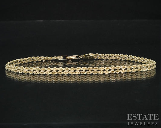 10k Yellow Gold Double Rope Chain Link Ladies Bracelet 2.9g 7"L i18773