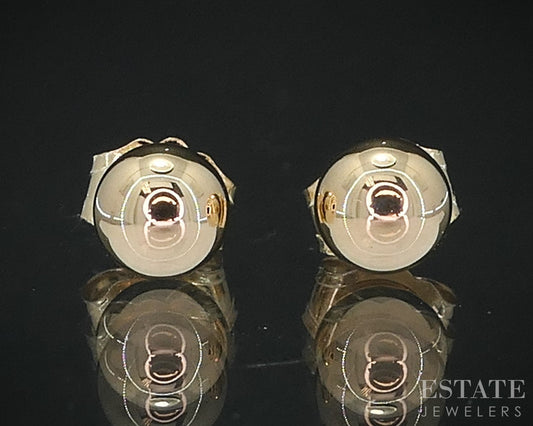 14k Yellow Gold 4mm Smooth Ball Stud Ladies Earrings 0.2g i18764