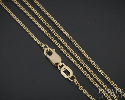 14k Yellow Gold 1.2mm Cable Chain Link Ladies Necklace 2.2g 16"L i18769