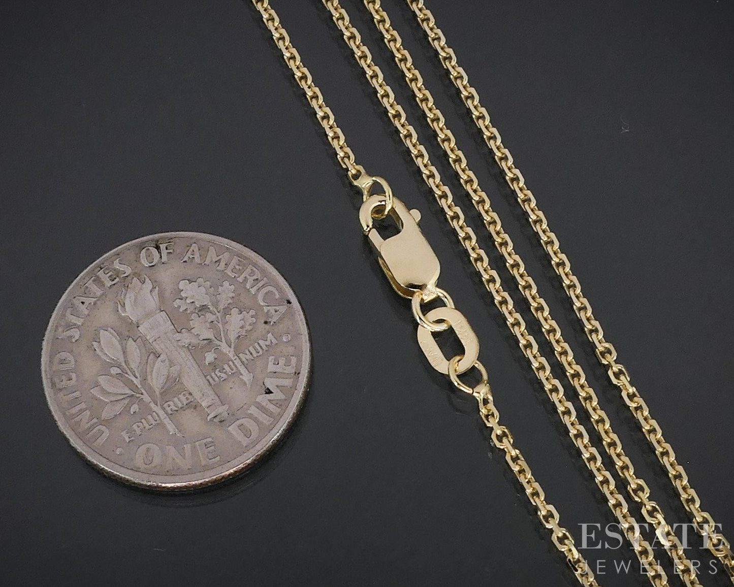 14k Yellow Gold 1.2mm Cable Chain Link Ladies Necklace 2.2g 16"L i18769