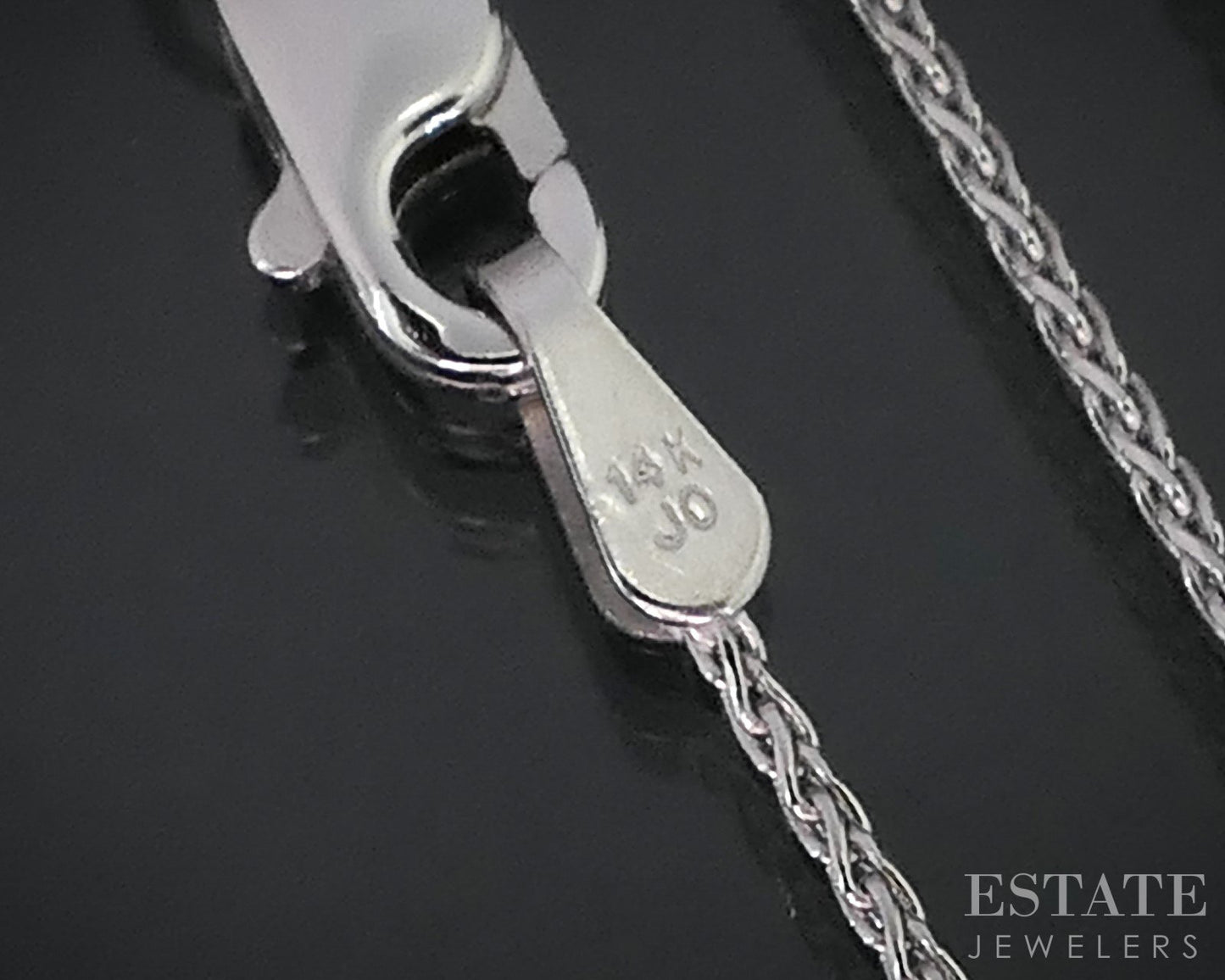14k White Gold 0.8mm Wheat Chain Link Ladies Necklace 1.6g 16"L p79200