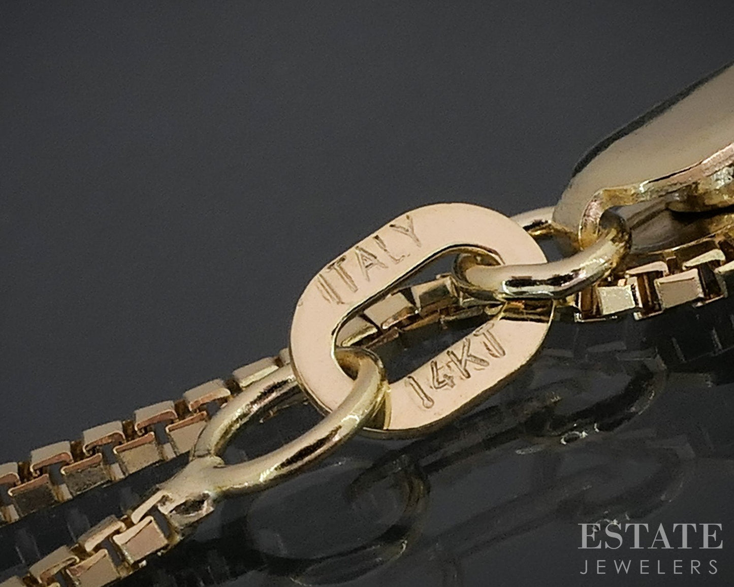 14k Yellow Gold 1mm Octagon Box Chain Link Ladies Necklace 2.5g 16"L i18866