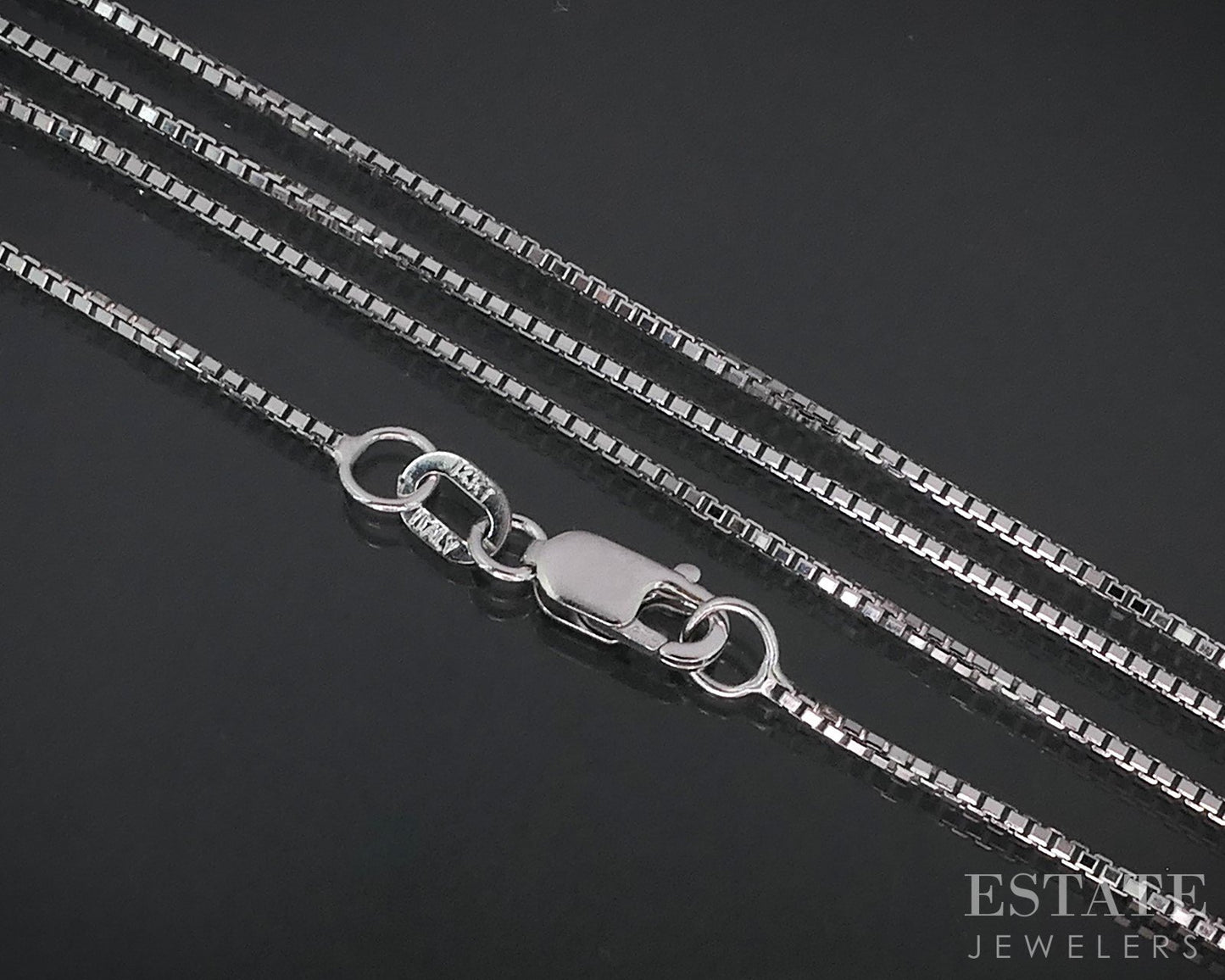 14k White Gold 1mm Octagon Box Chain Link Ladies Necklace 2.5g 16"L p78641