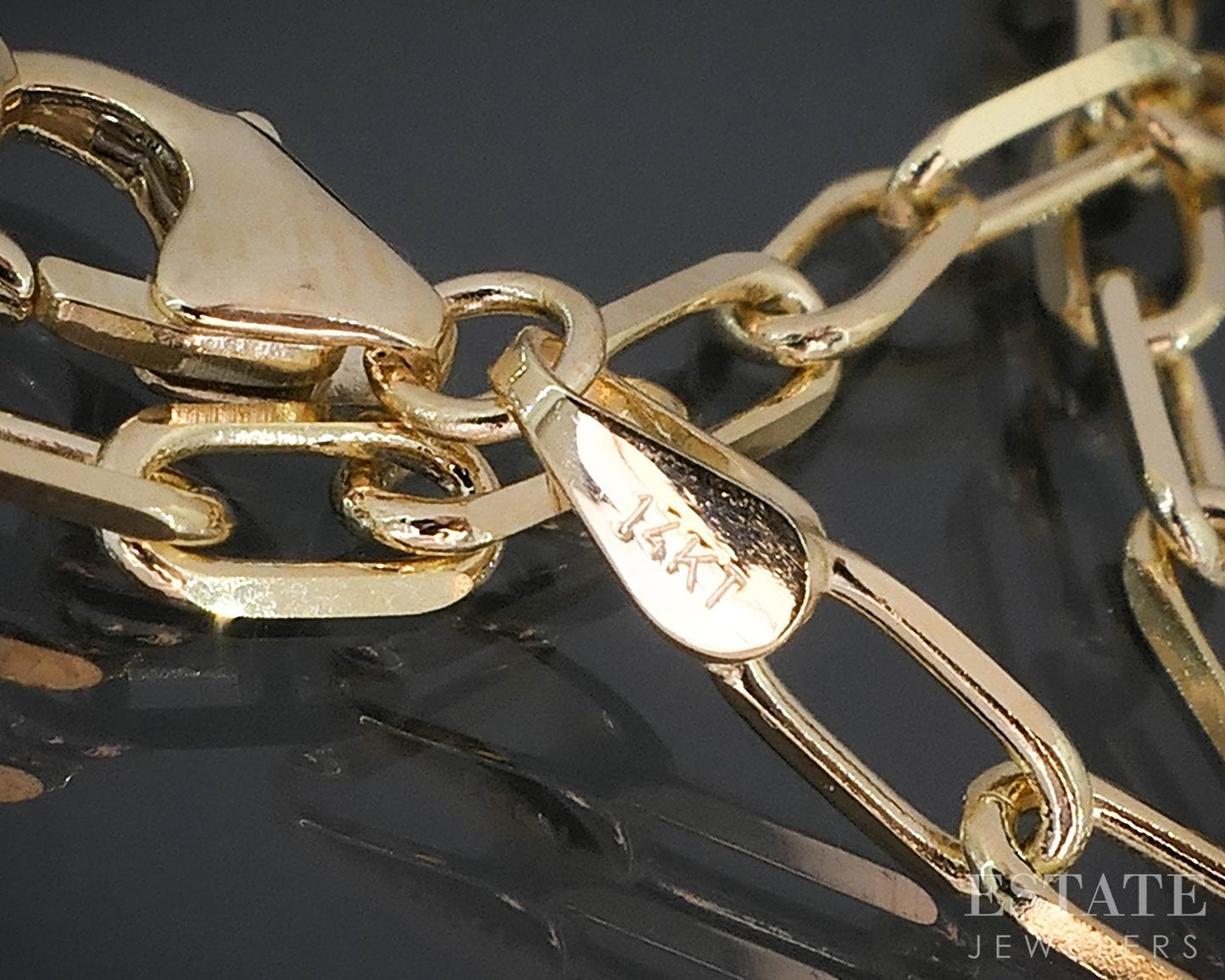 14k Yellow Gold 3mm Paperclip Chain Link Ladies Necklace 7.7g 20"L i18781