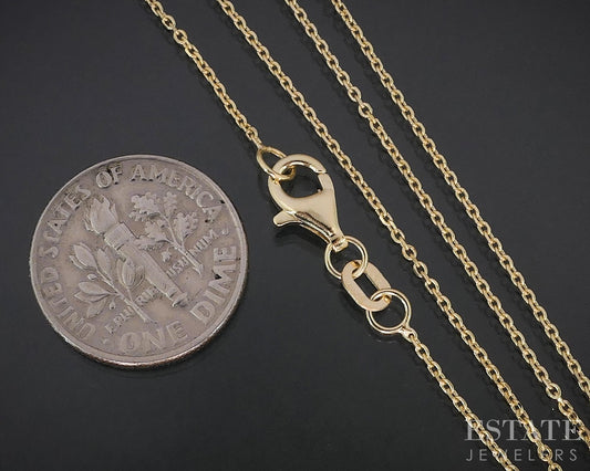 14k Yellow Gold 1mm Cable Chain Link Ladies Necklace 1.9g 18"L i18787