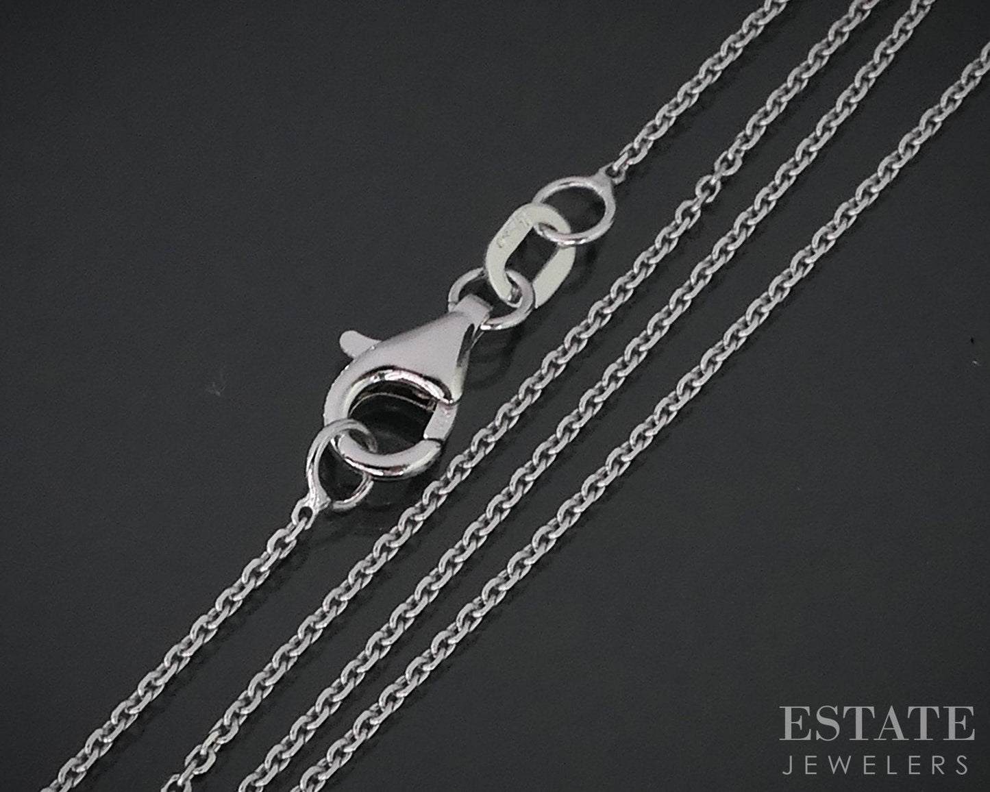 14k White Gold 1mm Cable Chain Link Ladies Necklace 1.9g 18"L i18946