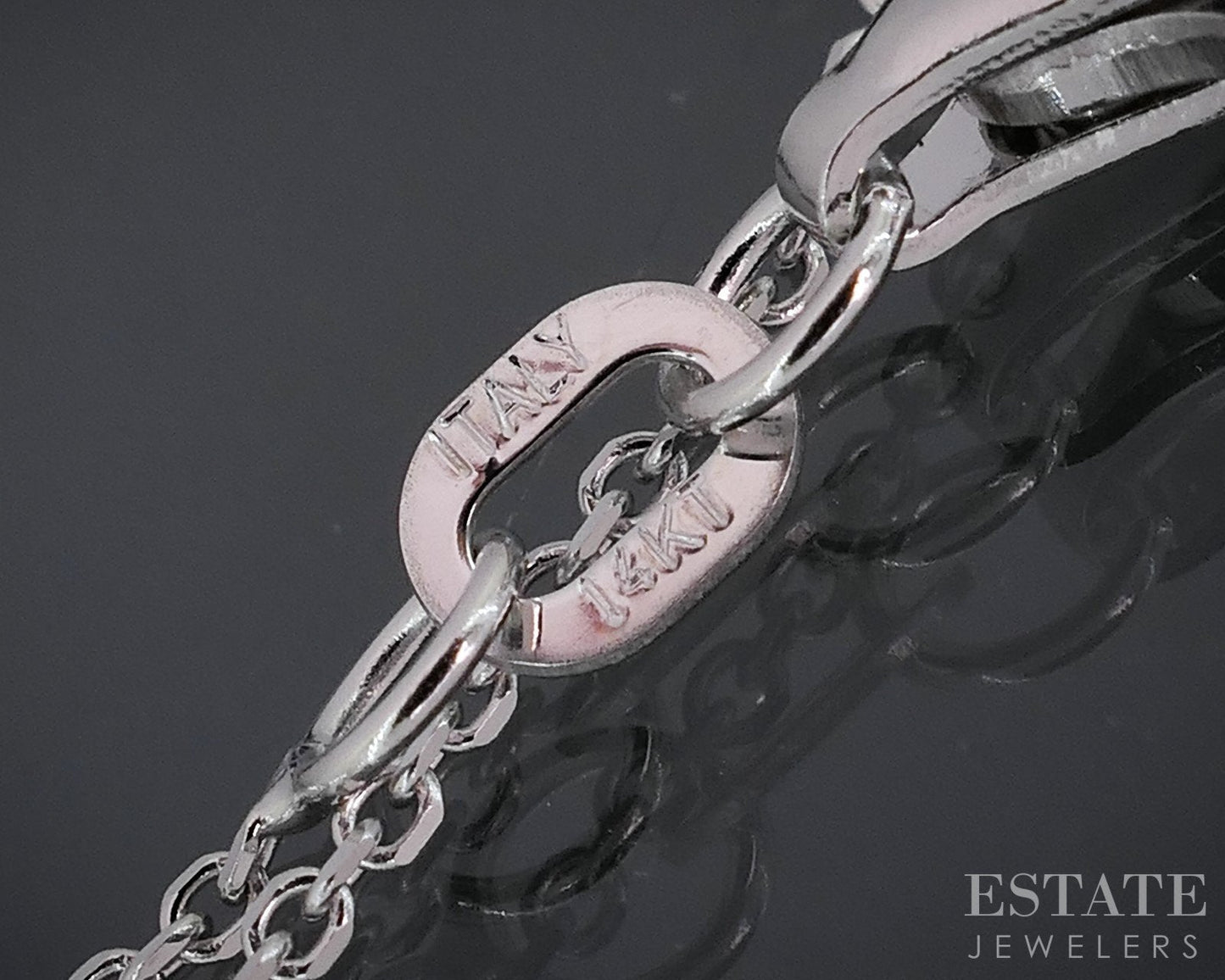 14k White Gold 1mm Cable Chain Link Ladies Necklace 1.9g 18"L i18946