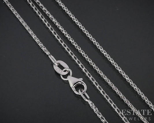 14k White Gold 1.1mm Franco Chain Link Ladies Necklace 3.0g 20"L i18795