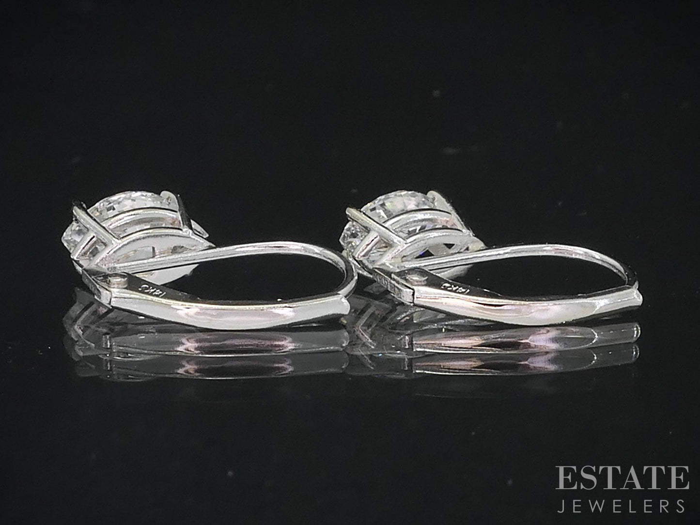 14k White Gold Marquise Natural 1.07ctw Diamond Leverback Earrings 1.3g i18986