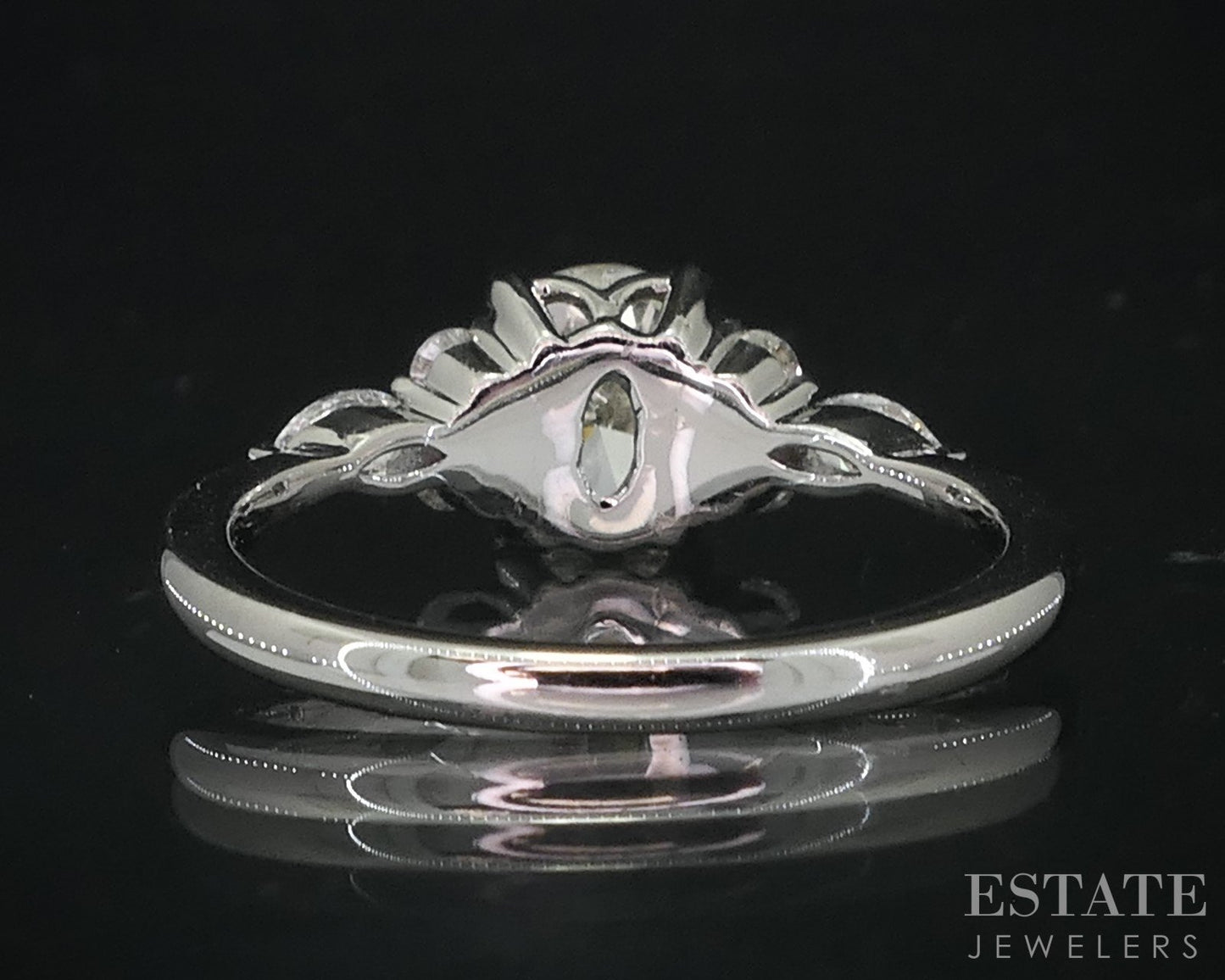 18k White Gold Round Natural 1.40ctw Diamond Engagement Ring 3.1g i18984