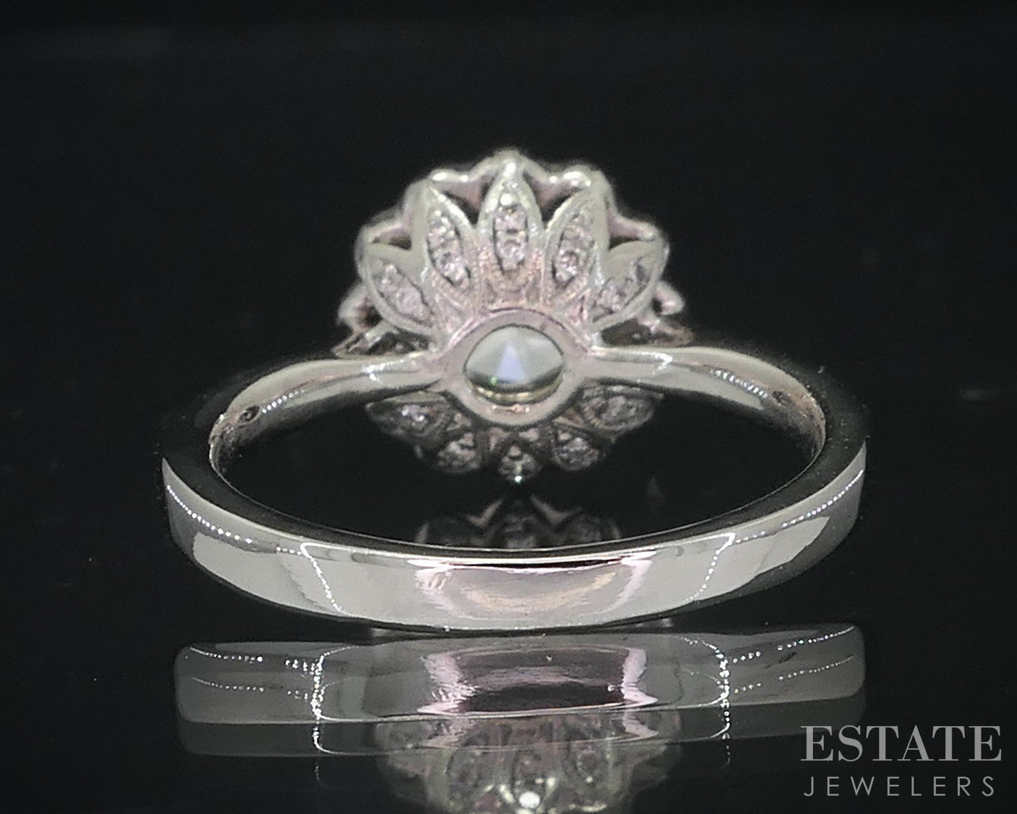 Platinum Round Natural 1.65ctw Diamond Halo Engagement Ring 6.7g i18983