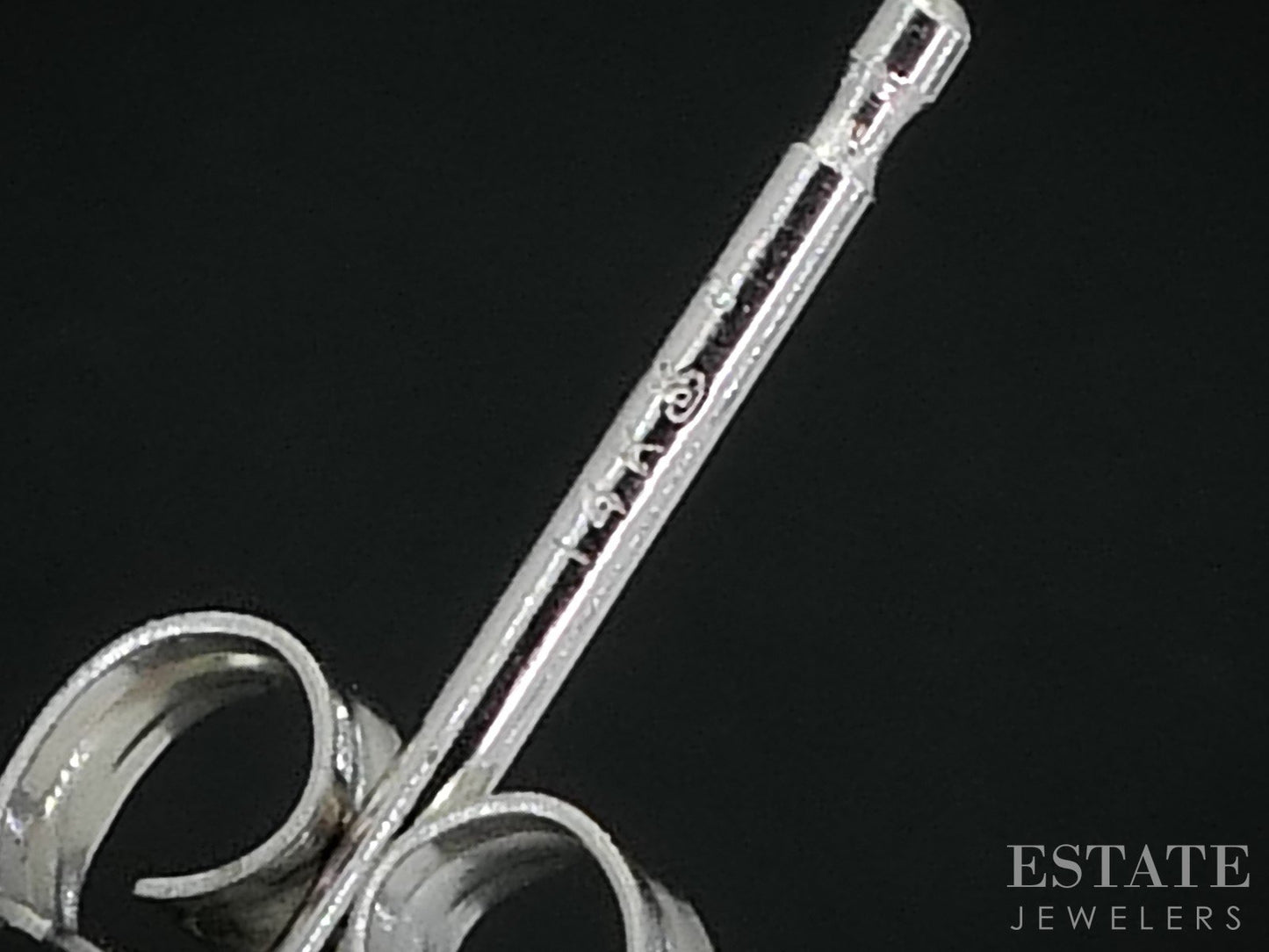 14k White Gold Pear Round Natural .96ctw Diamond Dangle Earrings 1.1g i18996