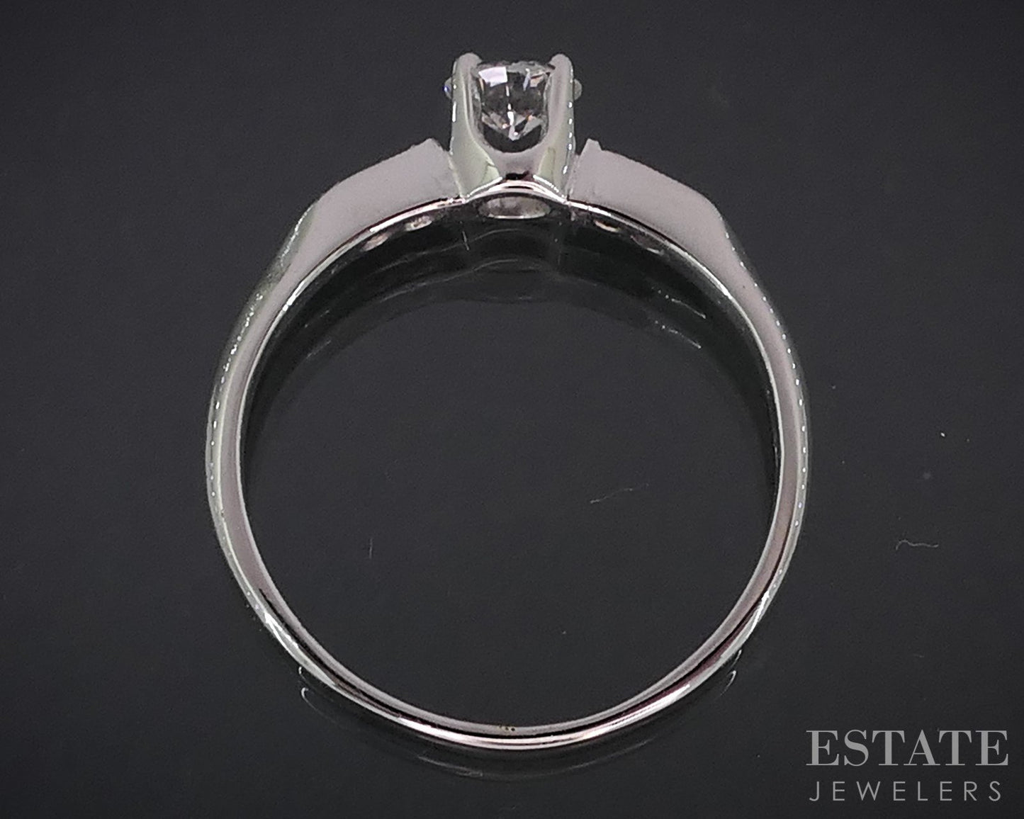 Antique 14k White Gold European Natural .30ctw Diamond Engagement Ring i18994