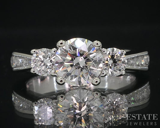 14k White Gold GIA Round Natural 1.89ctw Diamond Engagement Ring 4.7g i18997