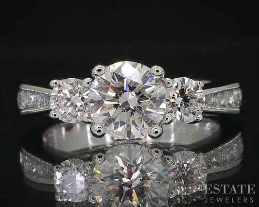 14k White Gold GIA Round Natural 1.89ctw Diamond Engagement Ring 4.7g i18997